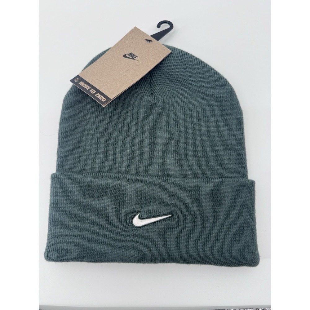 Nike Terra Swoosh Cuffed Beanie Unisex Green Winter Hat One Size